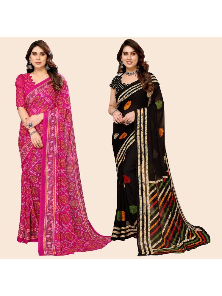     			ANAND SAREES Georgette Printed Saree With Blouse Piece - Multicolour ( Pack of 2 )