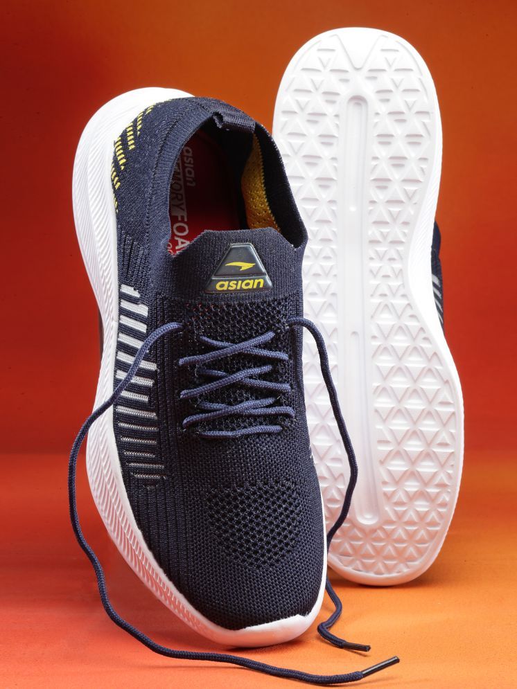     			ASIAN HATTRICK-32 Navy Men's Sports Running Shoes