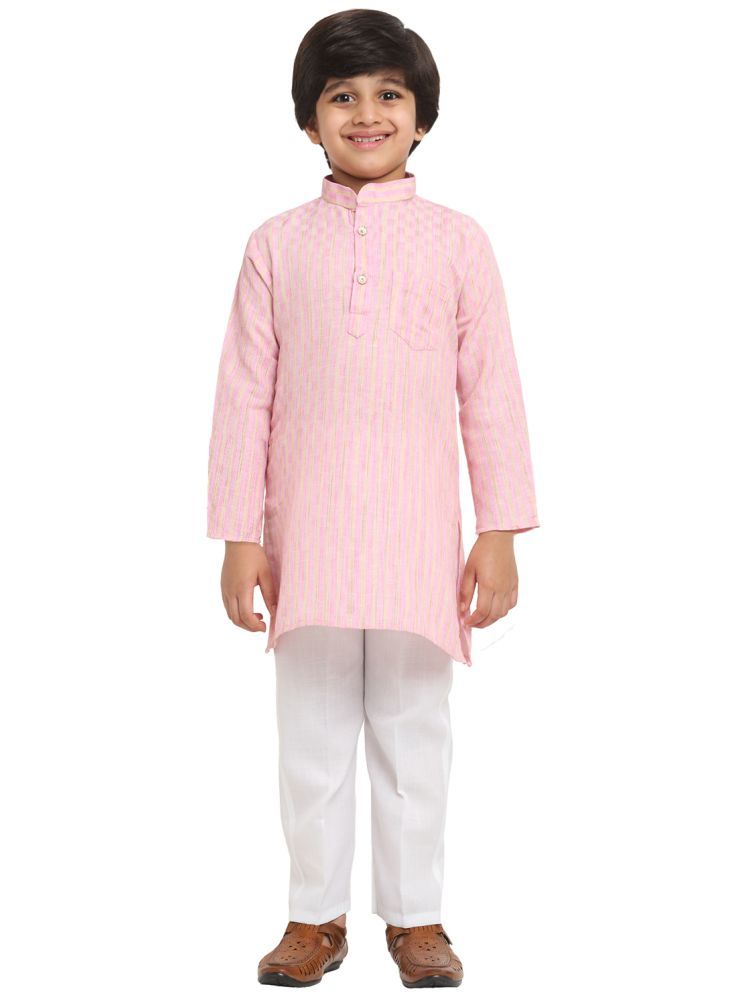     			CENSAL Pink Cotton Blend Boys Kurta Sets ( Pack of 1 )