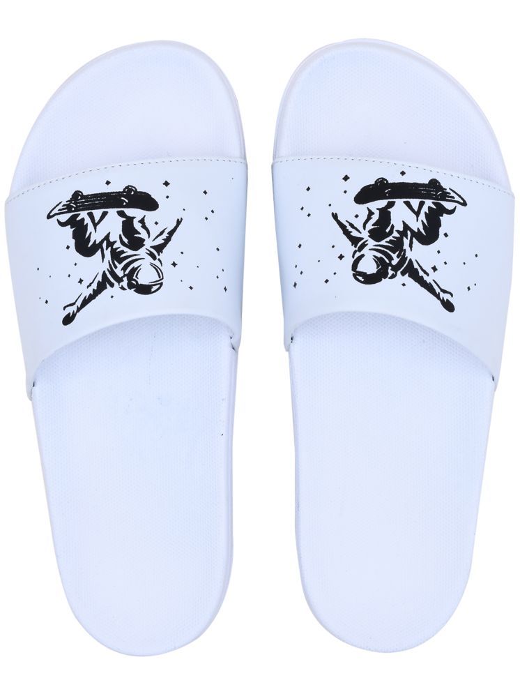     			CLOSHO White Men's Slide Flip Flop