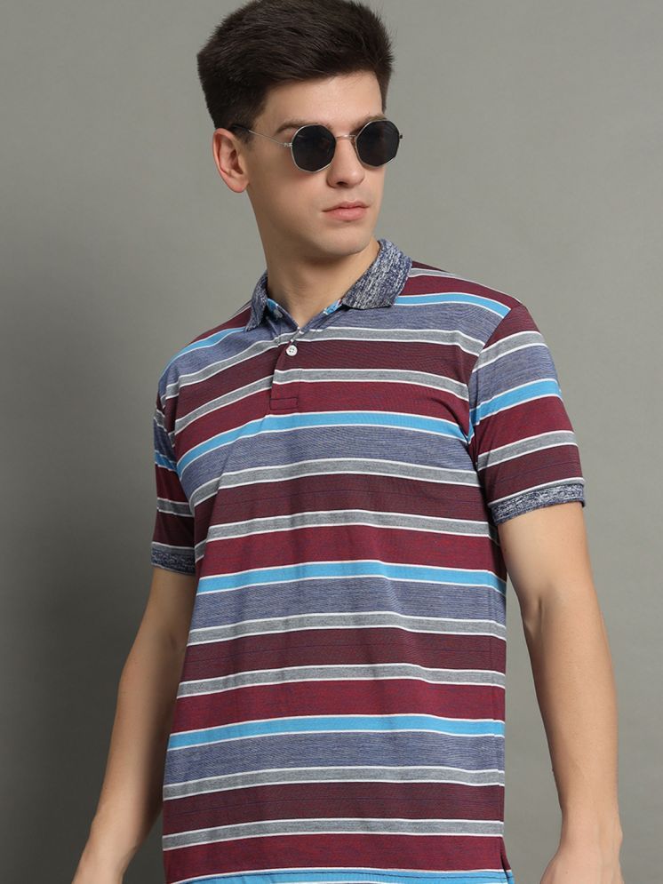     			GET GOLF Cotton Blend Regular Fit Striped Half Sleeves Men's Polo T Shirt - Multicolor ( Pack of 1 )