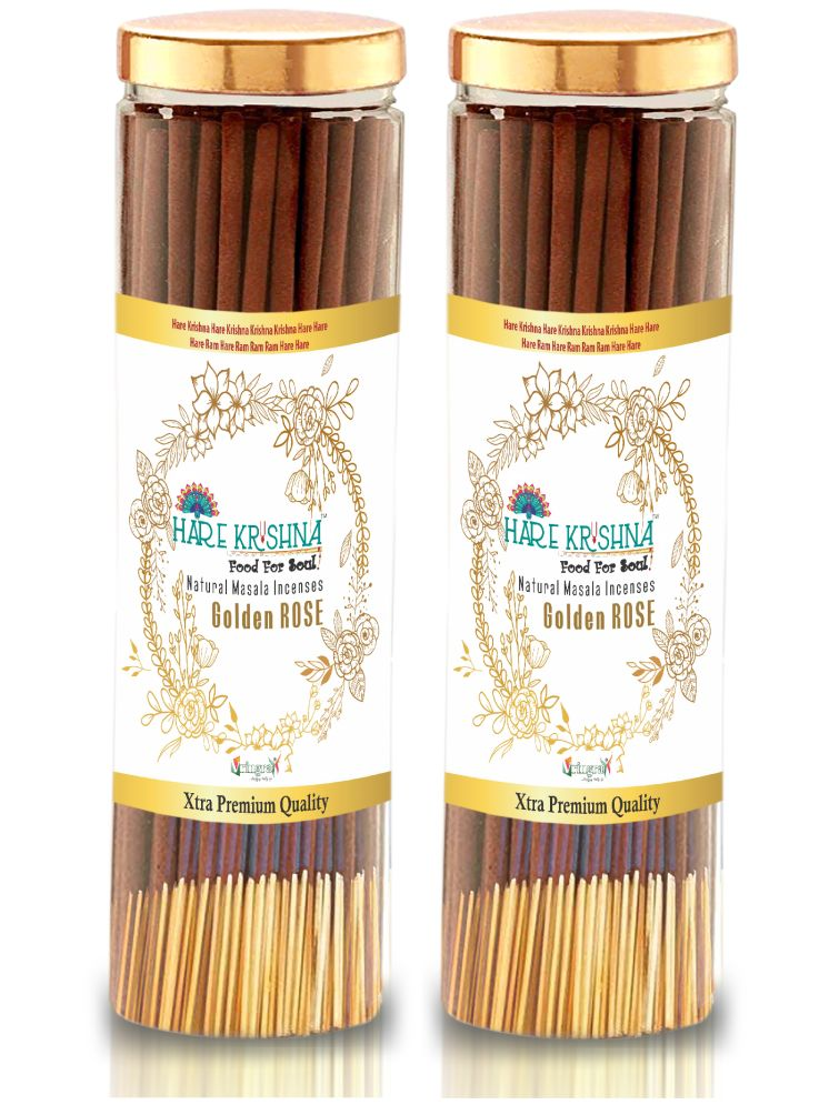     			Hare Krishna Food For Soul Incense Stick Rose 200 gm ( Pack of 2 )