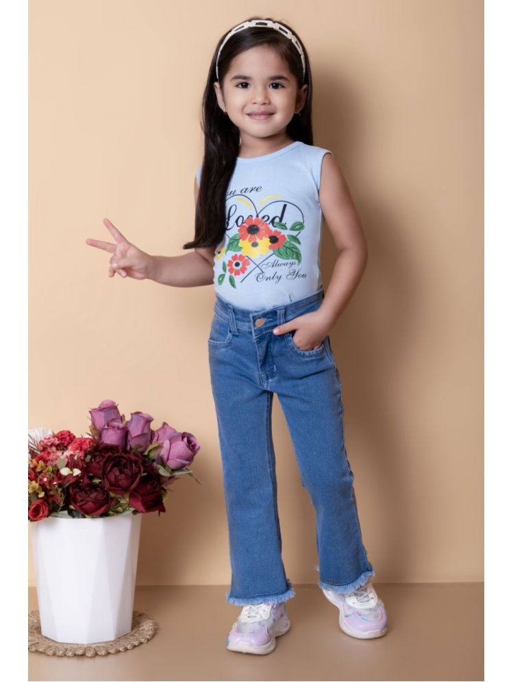     			ICONIC ME- Kids Girls Premium Bootcut Denim Jeans