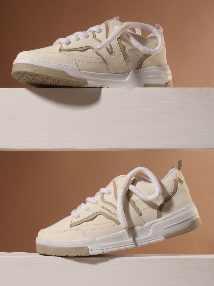     			Impakto Off White Men's Sneakers