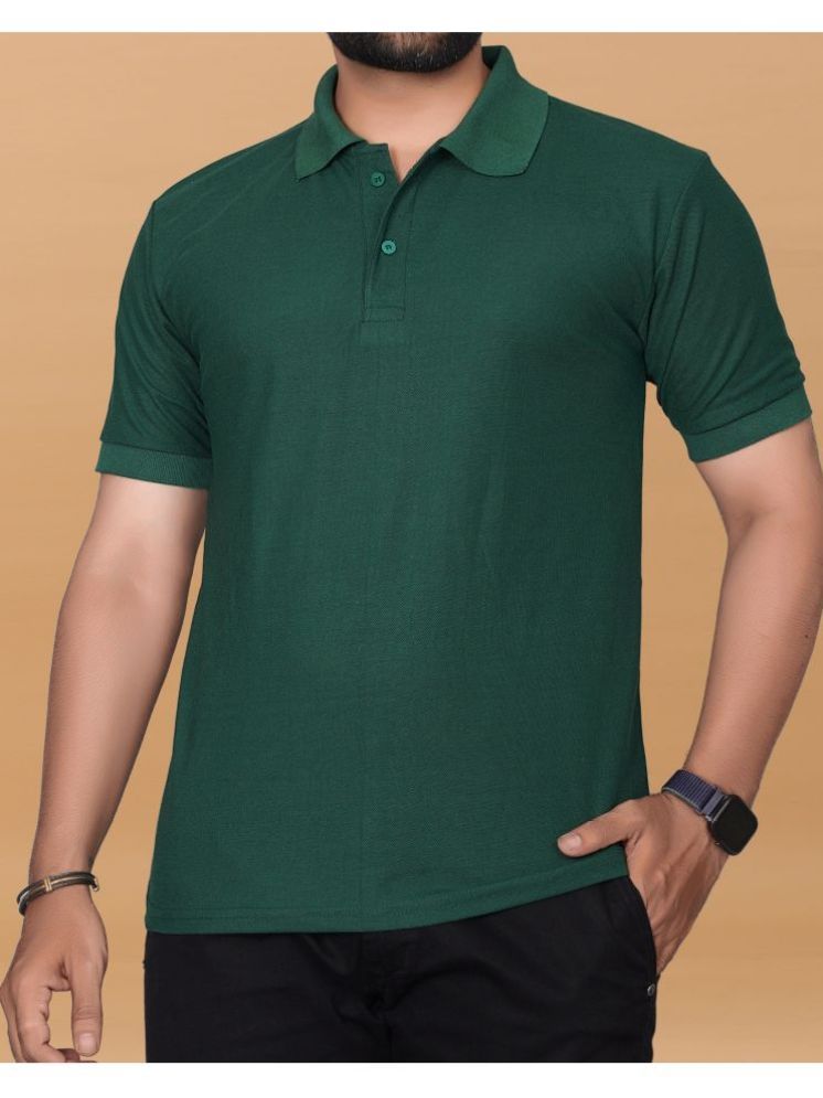     			KAJARU Polyester Regular Fit Solid Half Sleeves Men's Polo T Shirt - Green ( Pack of 1 )