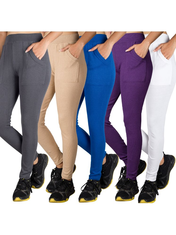     			KARARO JEGGINGS - Cotton Blend Skinny Fit DeepBlue Women's Jeggings ( Pack of 5 )