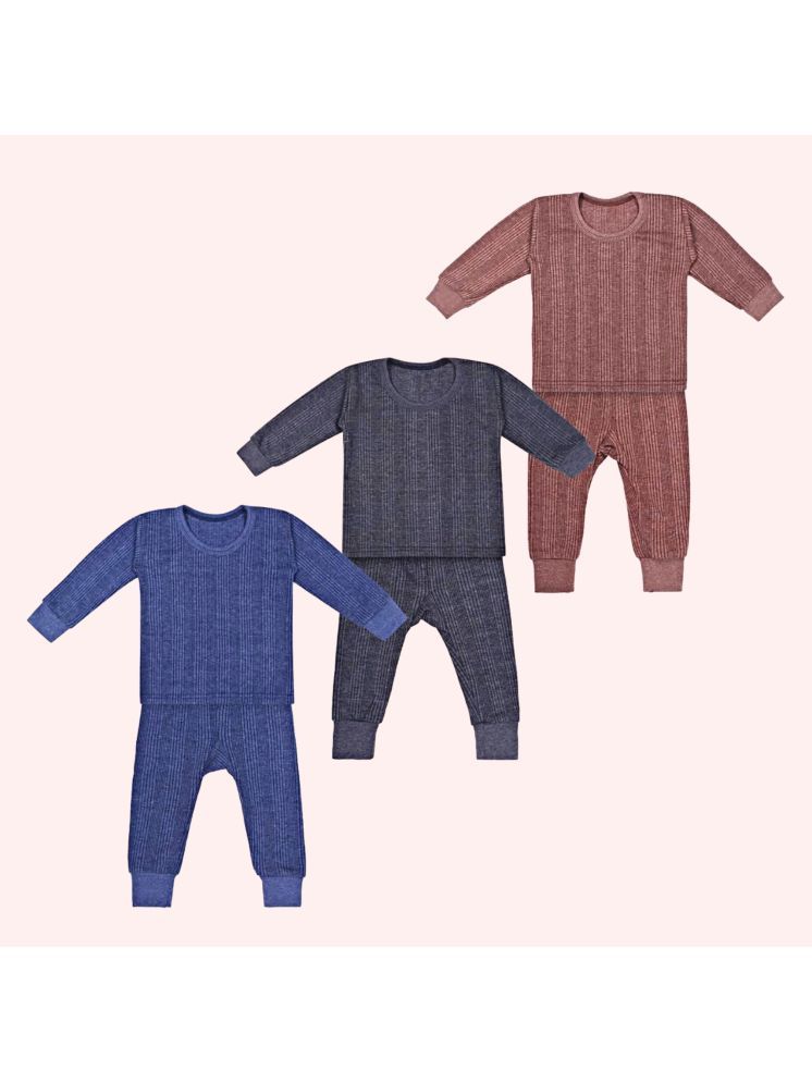     			Kids Thermal Unisex Boy's and Girl's Winter Wear Thermal Full Sleeves Body Warmer Top - Pyjama Set | Unisex-Child Thermal Set Pack of 3