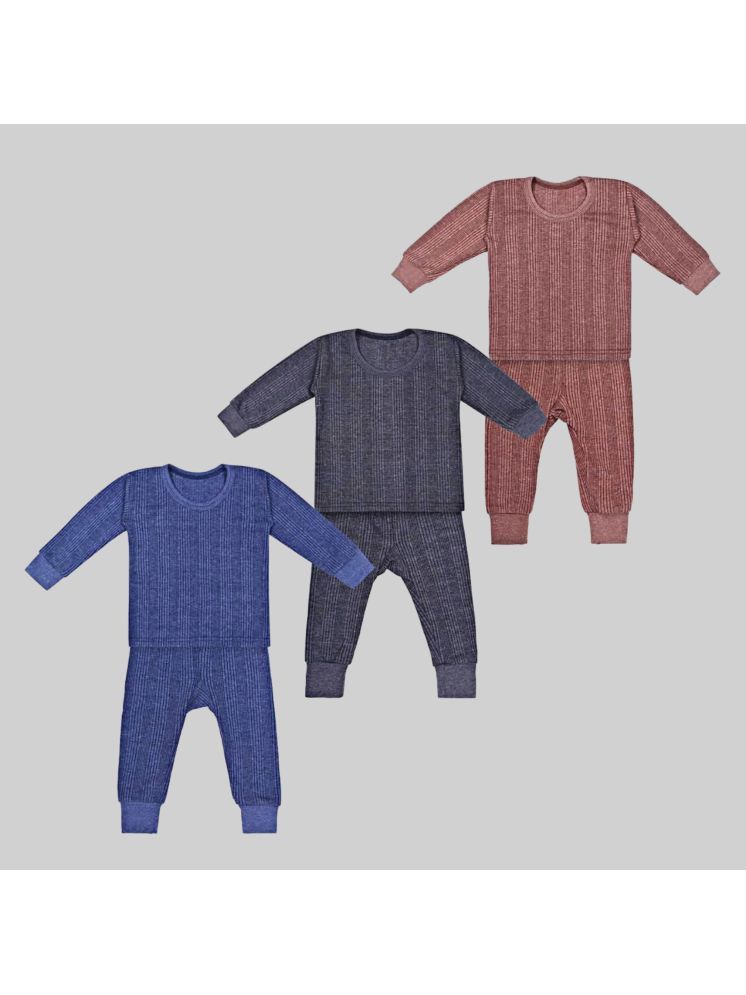     			Kids Thermal Unisex Boy's and Girl's Winter Wear Thermal Full Sleeves Body Warmer Top - Pyjama Set | Unisex-Child Thermal Set Pack of 3