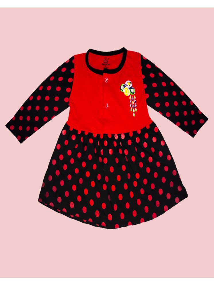     			KidzzCart Black & Red Cotton Baby Girl Frock ( Pack of 1 )