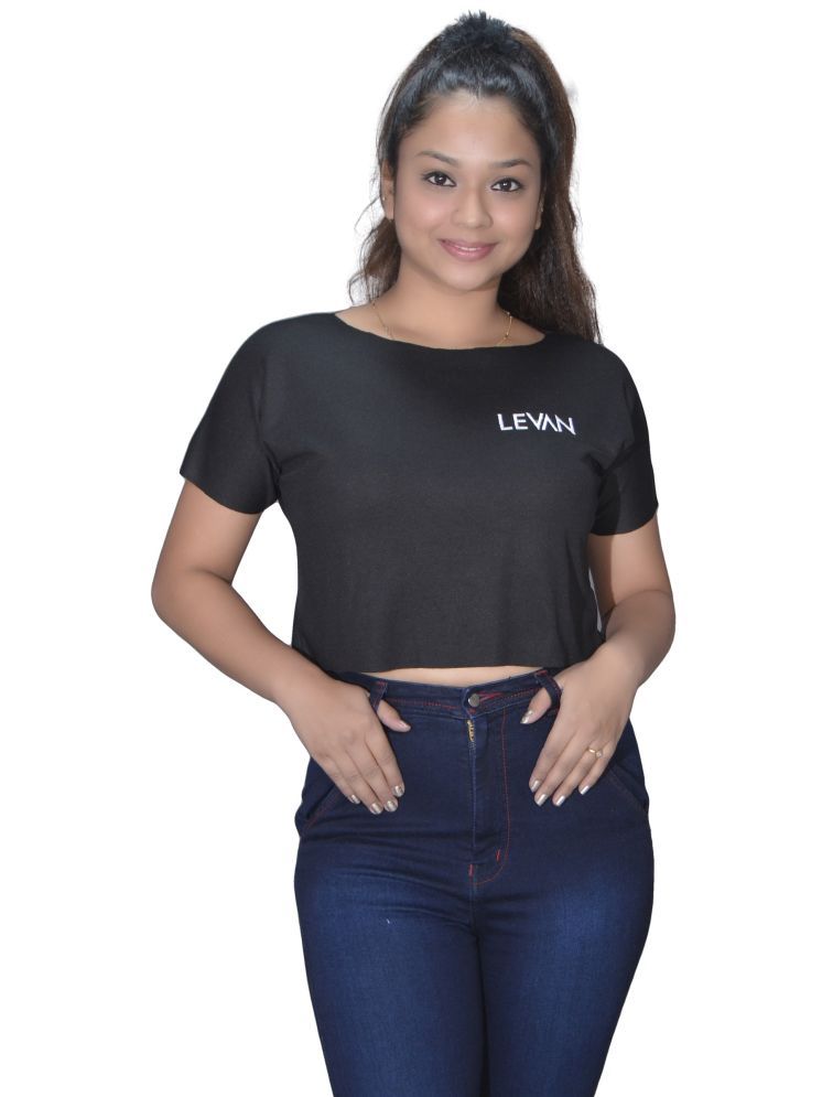     			Leean Patterns Black Polyester Women's Crop Top ( Pack of 1 )