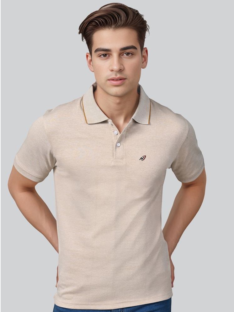     			Lux Nitro Cotton Regular Fit Solid Half Sleeves Men's Polo T Shirt - Beige ( Pack of 1 )