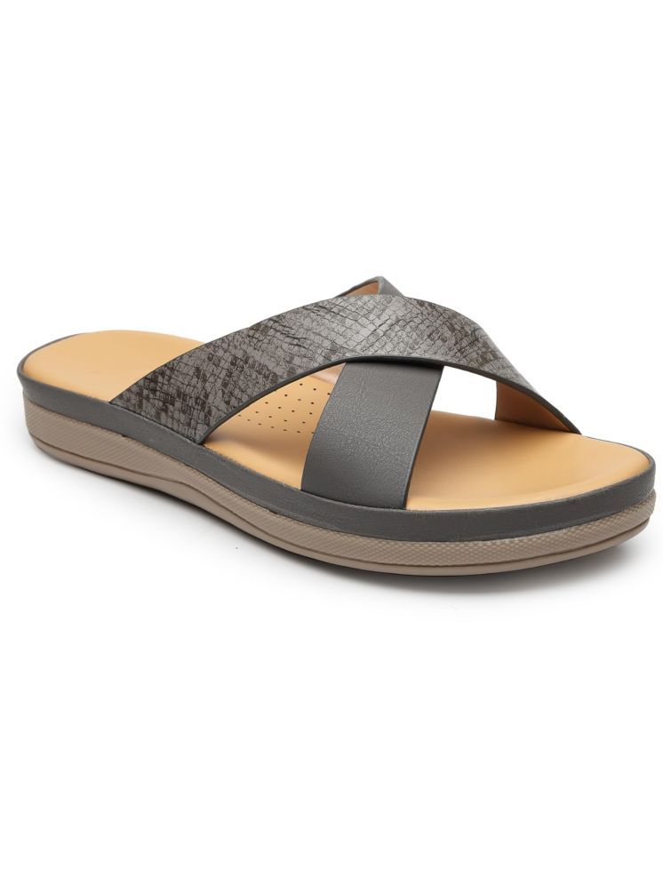     			NATSHUZ Gray Women's Flats