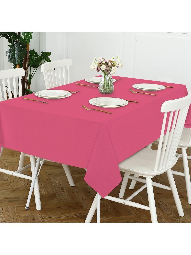     			Oasis Hometex Self Design Cotton 4 Seater Rectangle Table Cover ( 152 x 138 ) cm Pack of 1 Pink