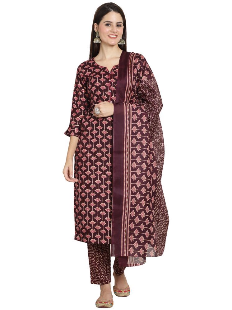     			Rajnandini Cotton Printed Kurti With Pants Women's Stitched Salwar Suit - Multicolor ( Pack of 1 )