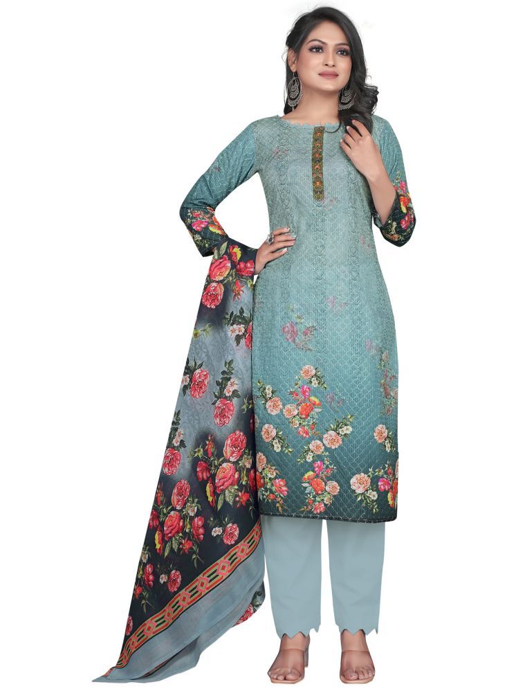     			Rajnandini Unstitched Cotton Blend Printed Dress Material - Light Grey ( Pack of 1 )