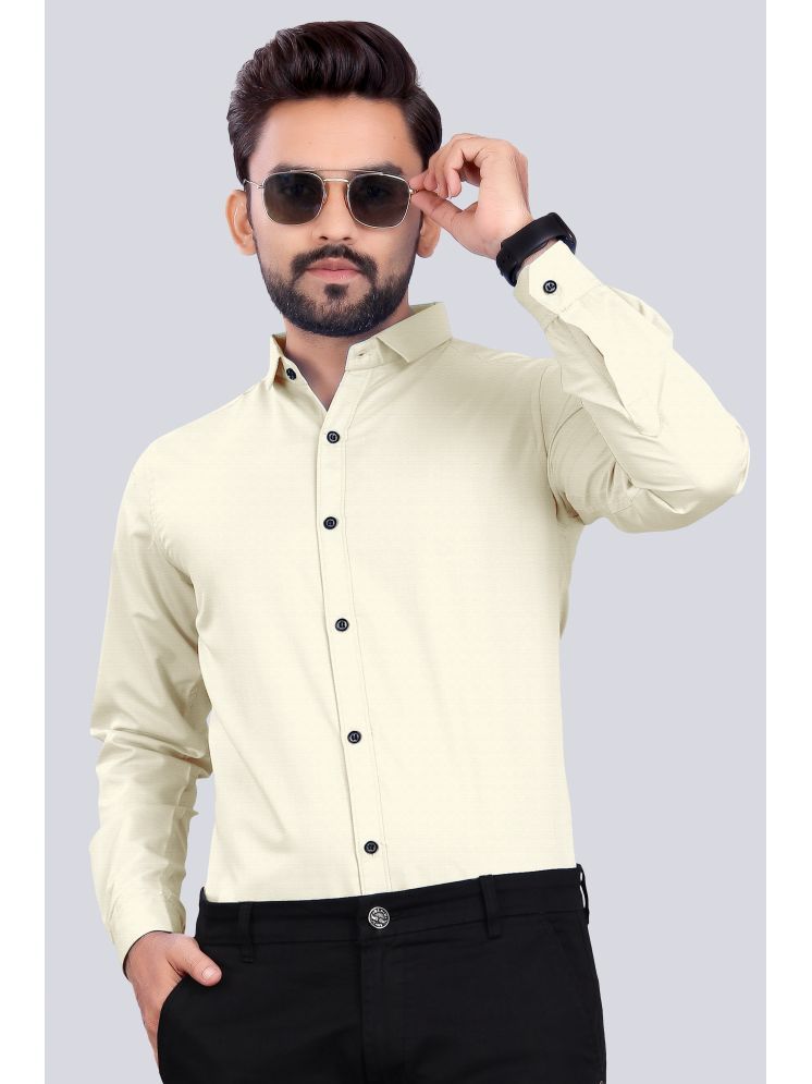     			S.K. CASUAL Cotton Blend Regular Fit Full Sleeves Men's Formal Shirt - Off-White ( Pack of 1 )