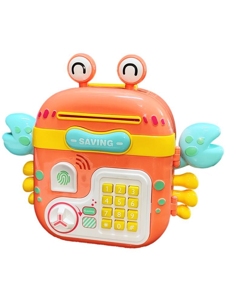     			TOY DEKHO Crab Piggy Bank / Fun Little Crab Piggy Bank For 3+ Years  Boys And Girls  / Saving ATM Bank For Kids / Crab ATM Cash Coin Saving Toys / Crab Piggy Bank with Password Protection & Fingerfrint Unlock For Education Knowledge.