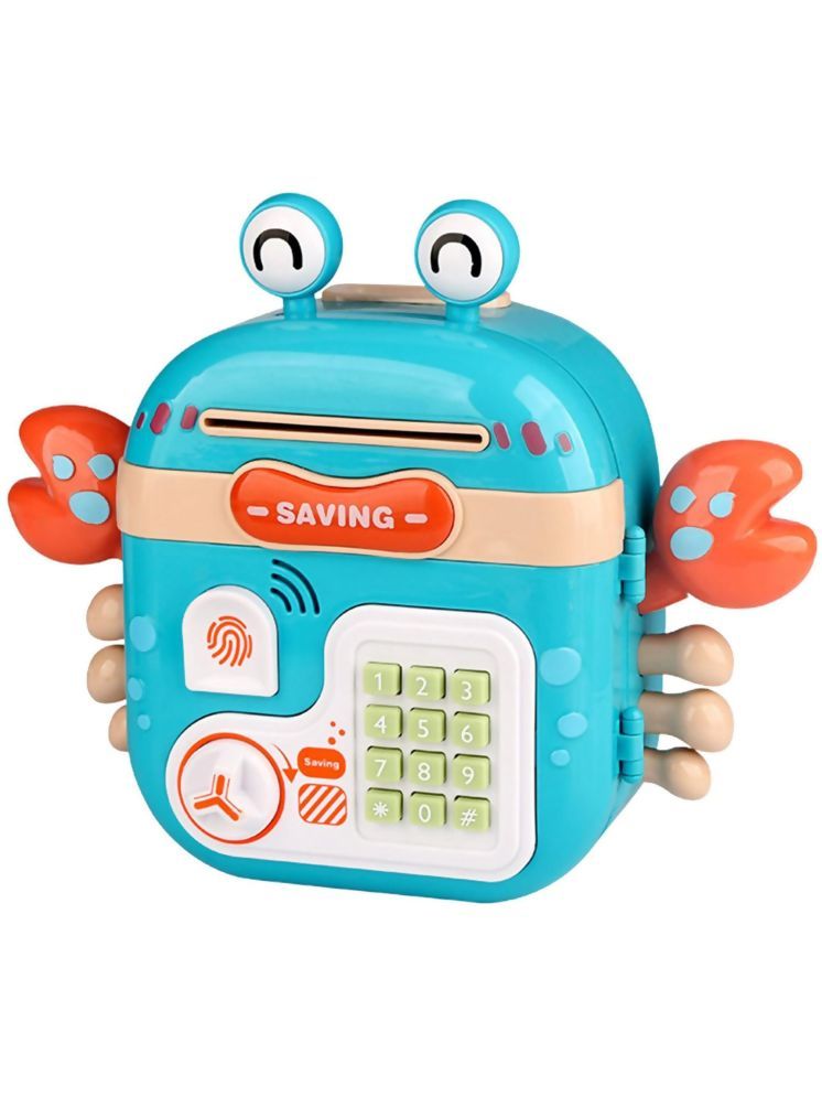     			TOY DEKHO Crab Piggy Bank / Fun Little Crab Piggy Bank For 3+ Years  Boys And Girls  / Saving ATM Bank For Kids / Crab ATM Cash Coin Saving Toys / Crab Piggy Bank with Password Protection & Fingerfrint Unlock For Education Knowledge.