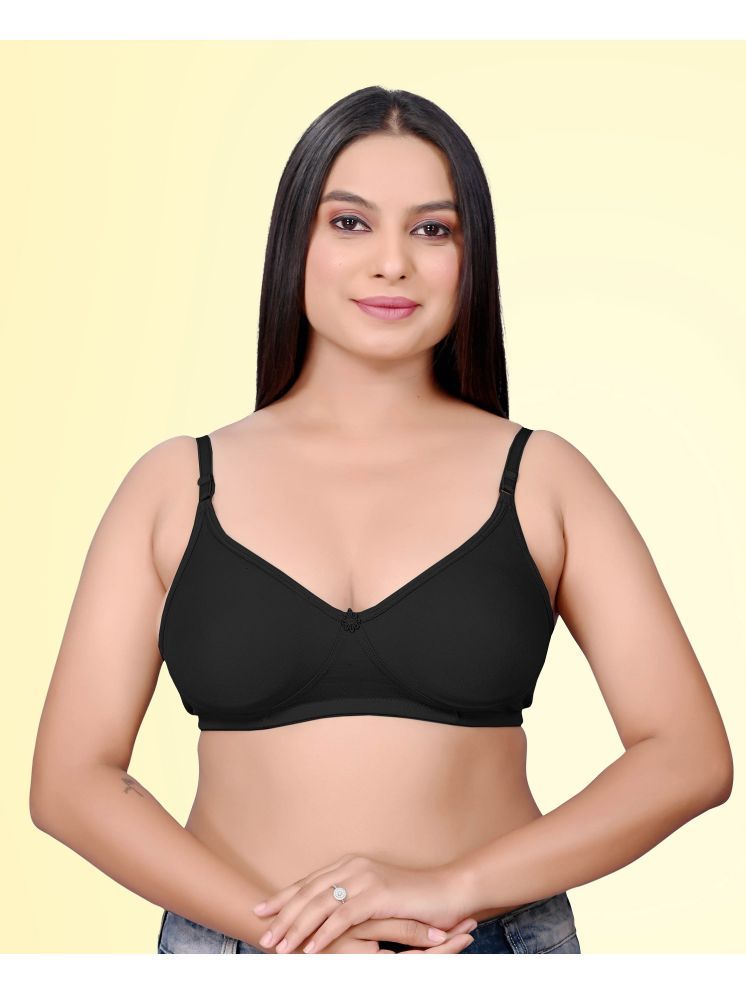     			haya fashion Black Cotton Non Padded Women's Everyday Bra ( Pack of 1 )