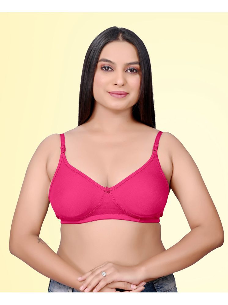     			haya fashion Pink Cotton Non Padded Women's Everyday Bra ( Pack of 1 )