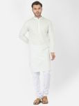 Deyann Green Cotton Regular Fit Men's Kurta Pyjama Set ( Pack of 1 )