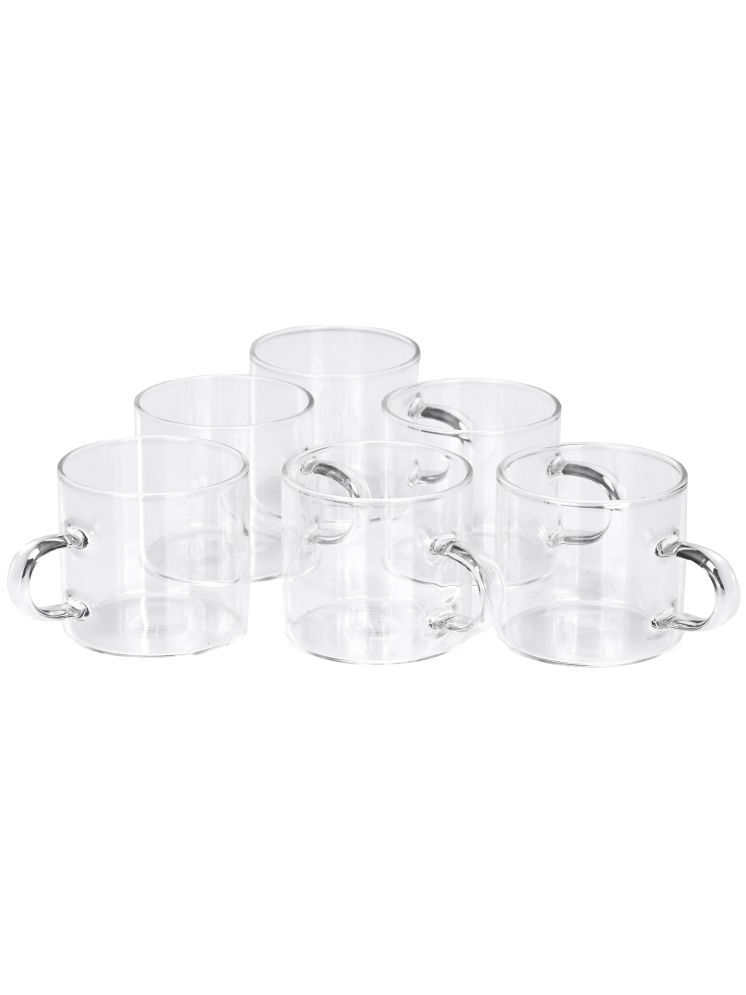     			1st Time Glass Tea Cup Set Of 6  Floral Glass Tea Cup 50 ml ( Pack of 6 )