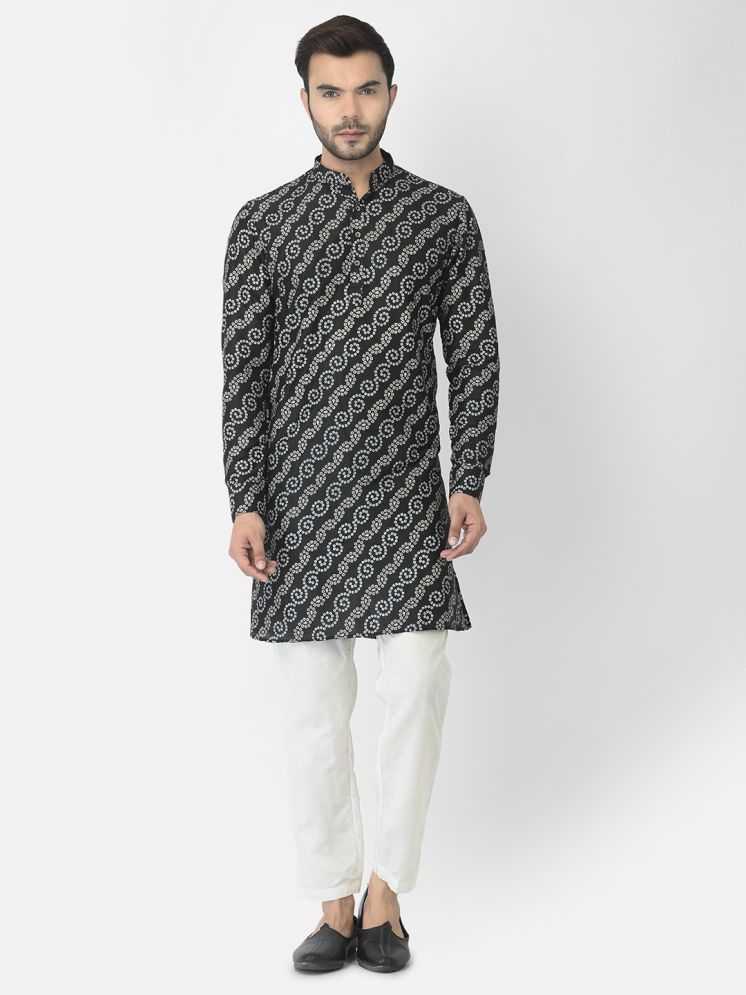     			Deyann Black Cotton Blend Regular Fit Men's Kurta Pyjama Set ( Pack of 1 )