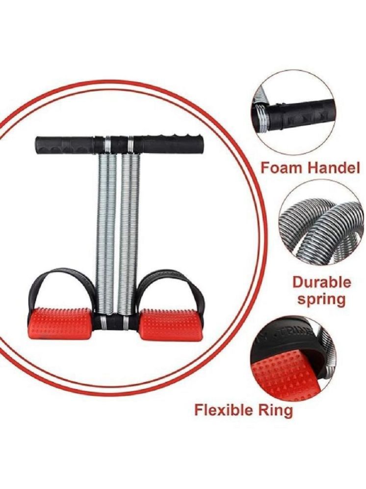     			Double Spring Tummy Trimmer Men and Women for Abs Workout Stomach Exercise Machine for Women and Men Exercise in Gym, Red, Pack of 1