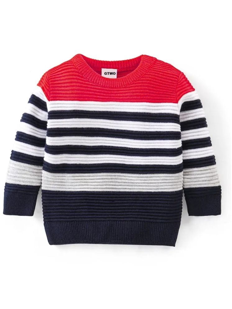     			GTwo Red & Black Woollen Blend Boy's Pullover Sweaters ( Pack of 1 )