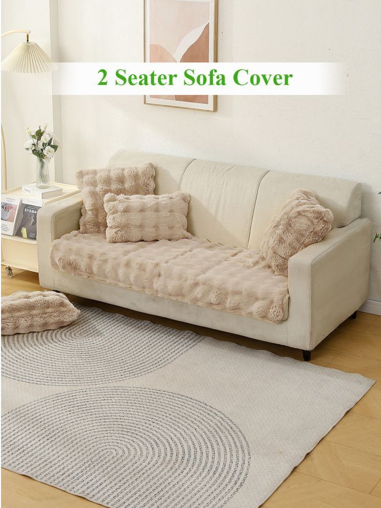     			HOKIPO 2 Seater Faux Fur Sofa Cover ( Pack of 1 )