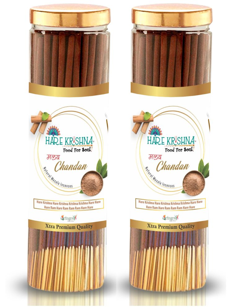     			Hare Krishna Food For Soul Incense Dhoop Sticks Chandan 200 gm ( Pack of 2 )