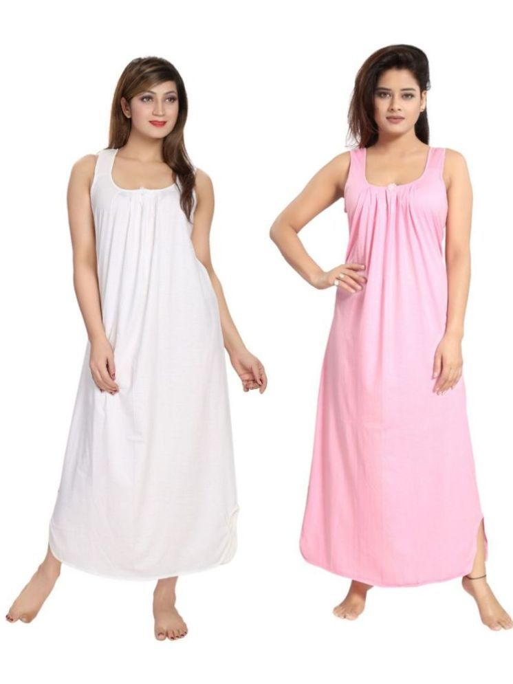     			INNER BEATS Multicolor Cotton Blend Women's Nightwear Nighty & Night Gowns ( Pack of 2 )