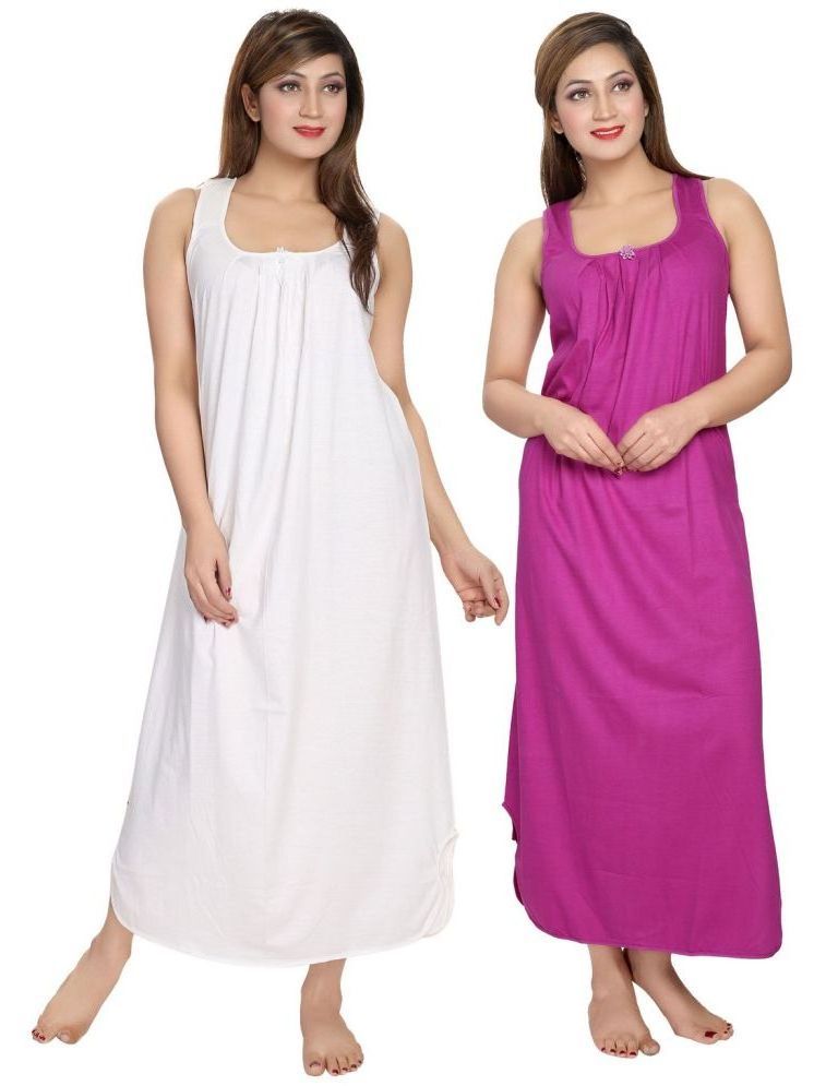     			INNER BEATS Multicolor Cotton Blend Women's Nightwear Nighty & Night Gowns ( Pack of 2 )