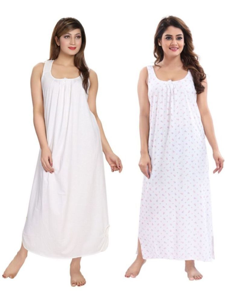     			INNER BEATS Multicolor Cotton Blend Women's Nightwear Nighty & Night Gowns ( Pack of 2 )