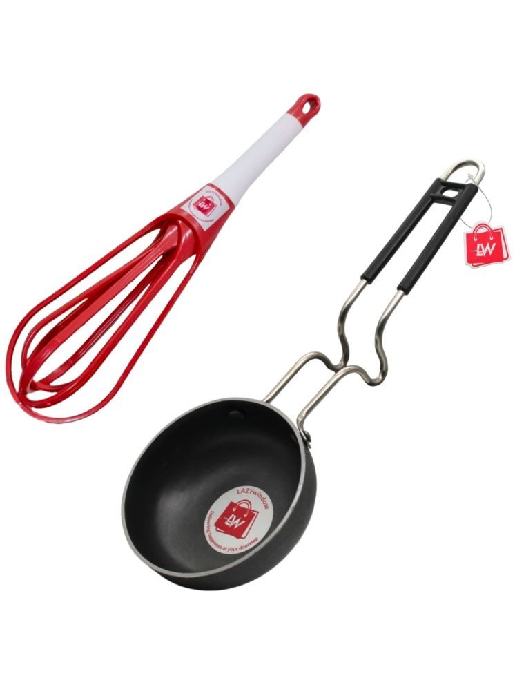     			LAZYWINDOW Tadka Pan &  Whisker Iron No Coating Tadka Pan ( Pack of 1 )