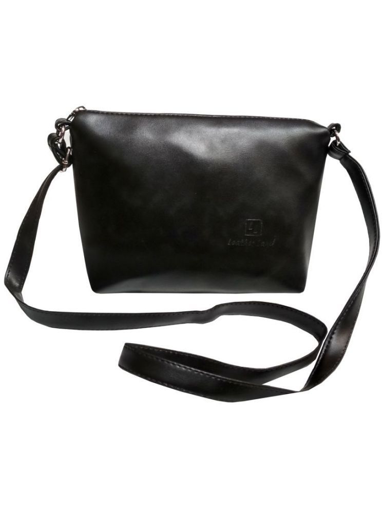     			Leather Land Sling Bag Faux Leather Set of 1 ( Black )