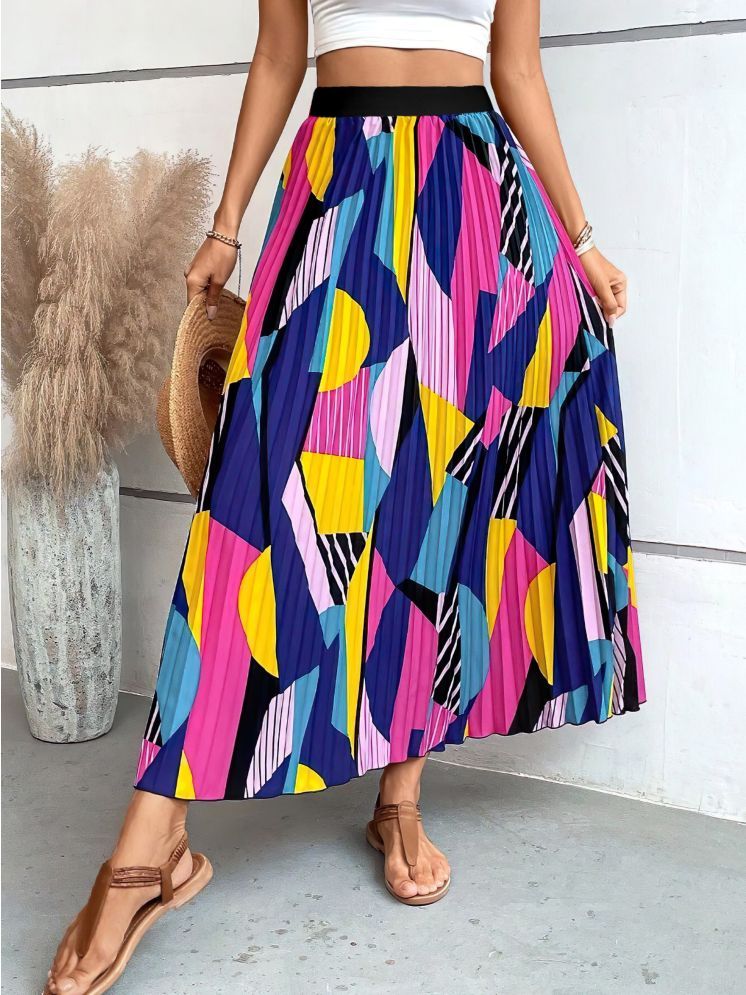     			RAIYANI FASHION Multi Color Polyester Women's Flared Skirt ( Pack of 1 )