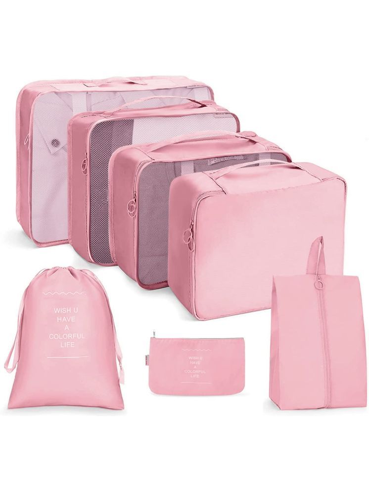     			RAMDEV ENTERPRISE Pink 7 in 1 Travel Organizer Bag For Travel.