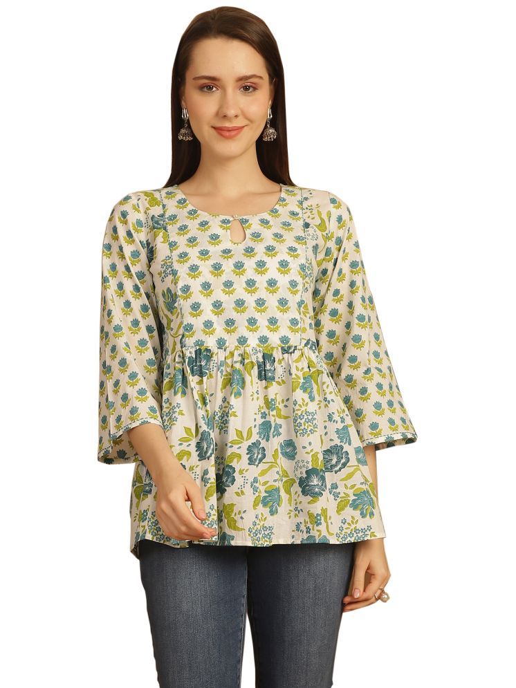     			Rajnandini Cotton Printed A-line Women's Kurti - Multicolor ( Pack of 1 )