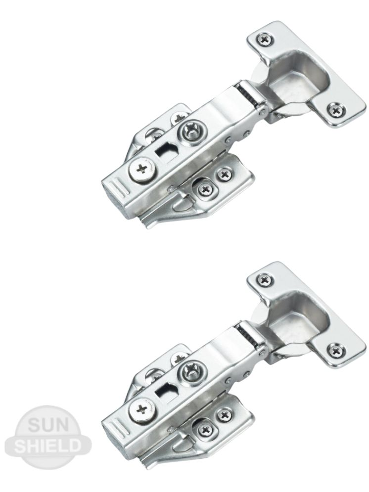     			Sun Shield High Quality Chrome Finish 2D Hinge Set of 2 Pcs