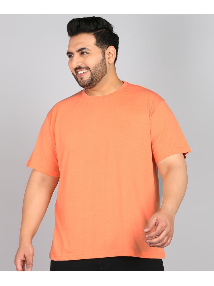     			XFOX Cotton Blend Regular Fit Solid Half Sleeves Men's Round T-Shirt - Coral ( Pack of 1 )