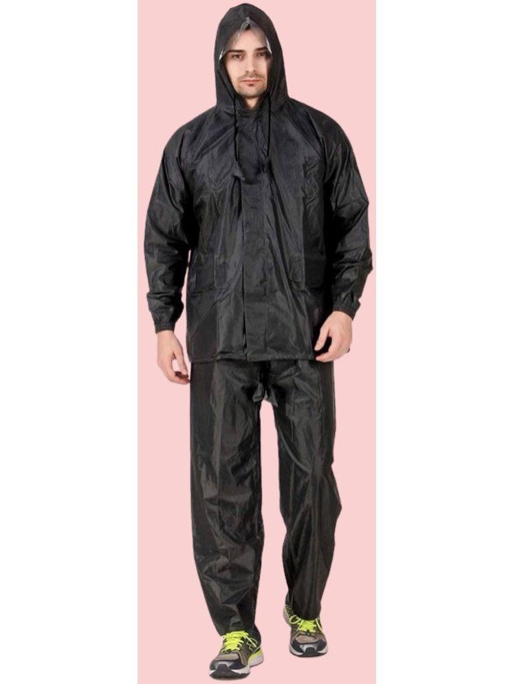     			plusperfaction Black Polyester Men's Rain Suit ( Pack of 1 )