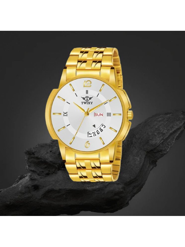     			twixy Gold Stainless Steel Analog Men's Watch