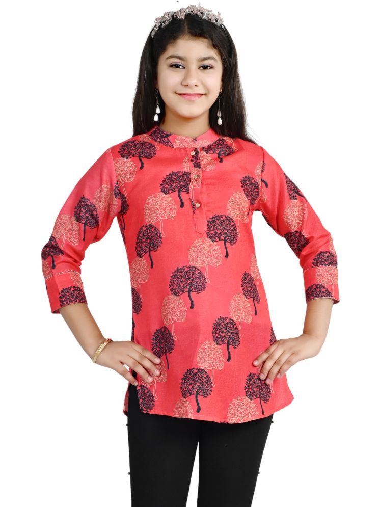     			Arshia Fashions Red Cotton Blend Girls Tunic ( Pack of 1 )