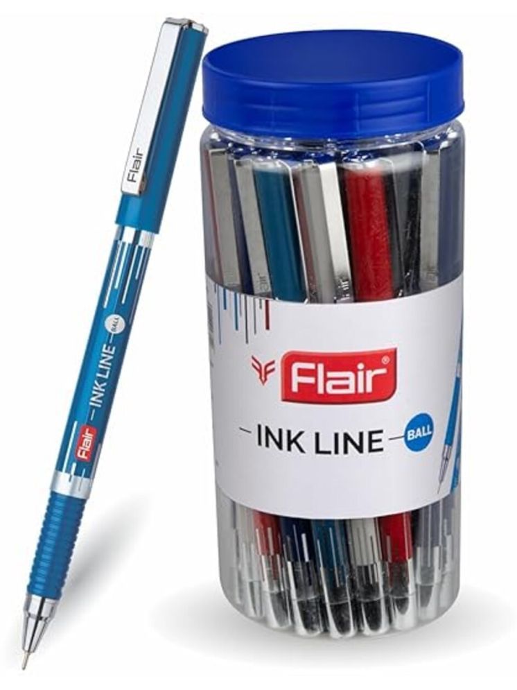     			Flair Ink Line Ball Pen Jar Pack Blue Ink, Set Of 25 Pens