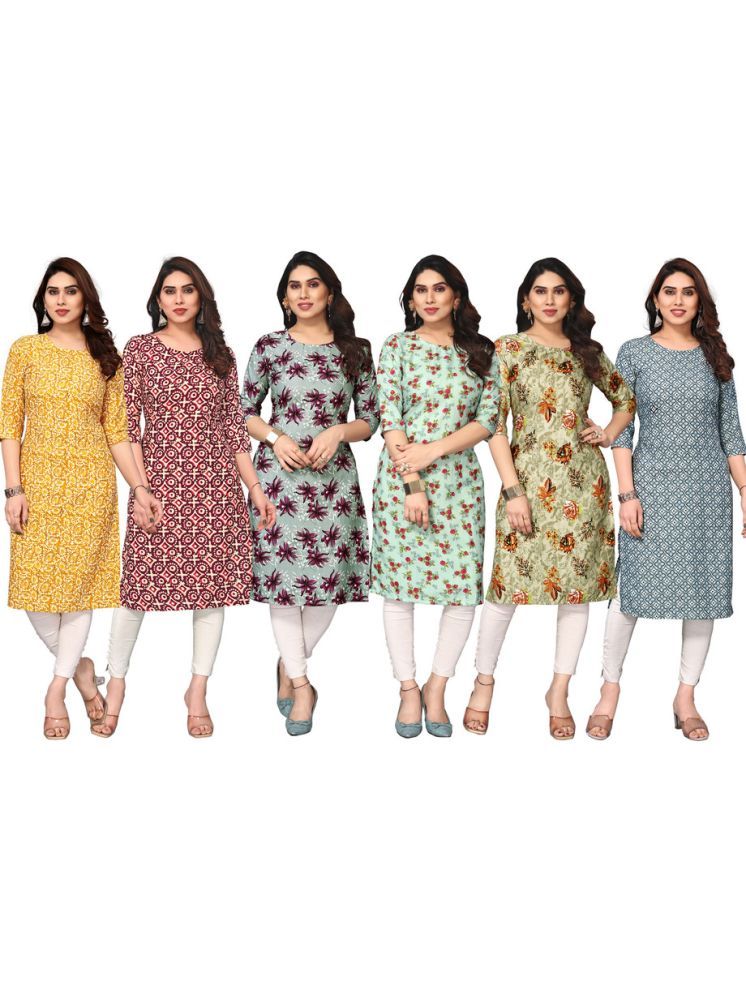     			KETAKI FASHION Crepe Printed Straight Women's Kurti - Multicolor1 ( Pack of 6 )