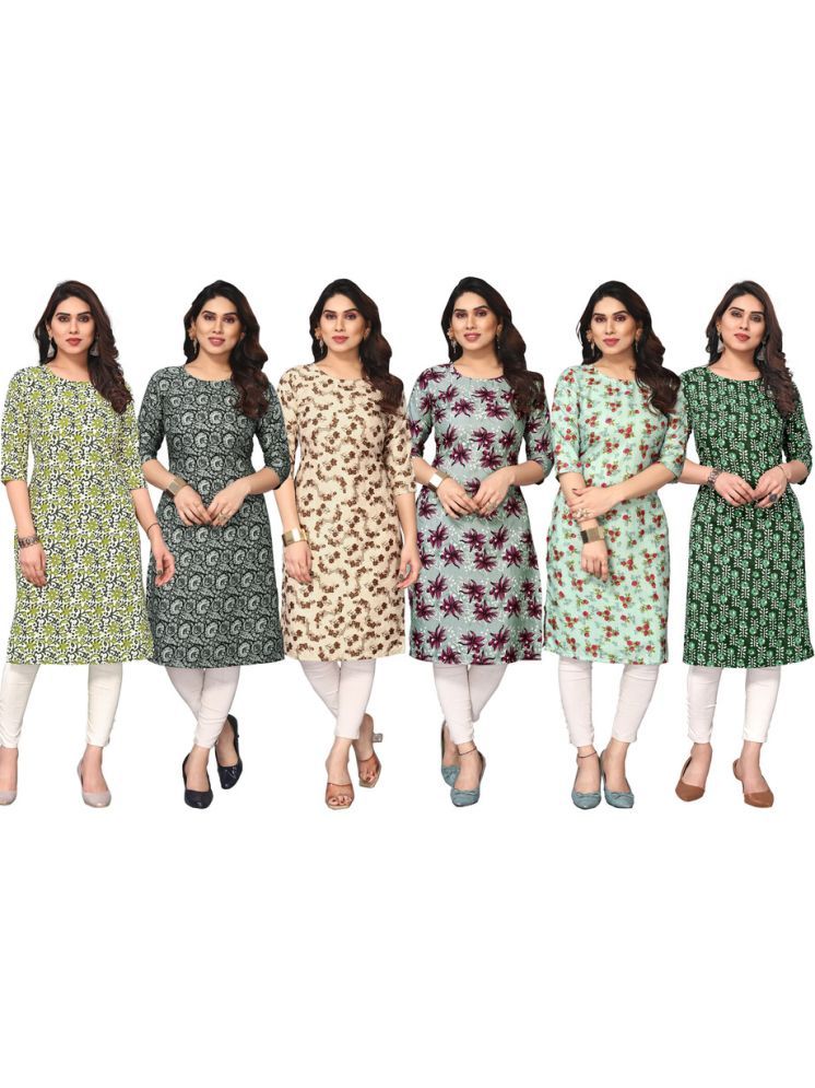     			KETAKI FASHION Crepe Printed Straight Women's Kurti - Multicolor1 ( Pack of 6 )