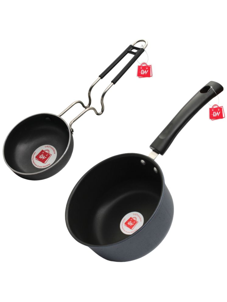     			LAZYWINDOW Black Hard Anodised Cookware Sets ( Set of 1 )