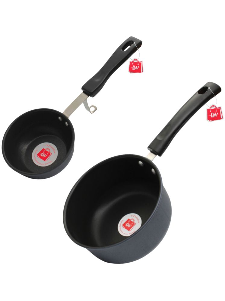     			LAZYWINDOW Hard Anodised Non-Stick Sauce Pan ( Pack of 2 )