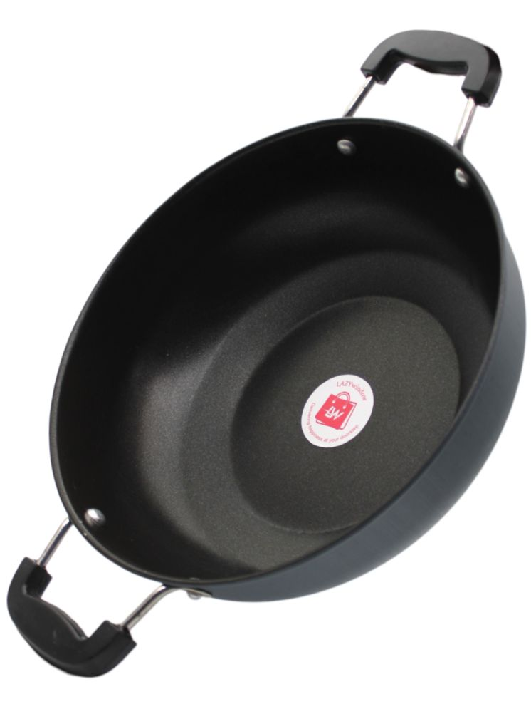     			LAZYWINDOW Nonstick Kadhai Grey Hard Anodised Non-Stick ( Set of 1 )